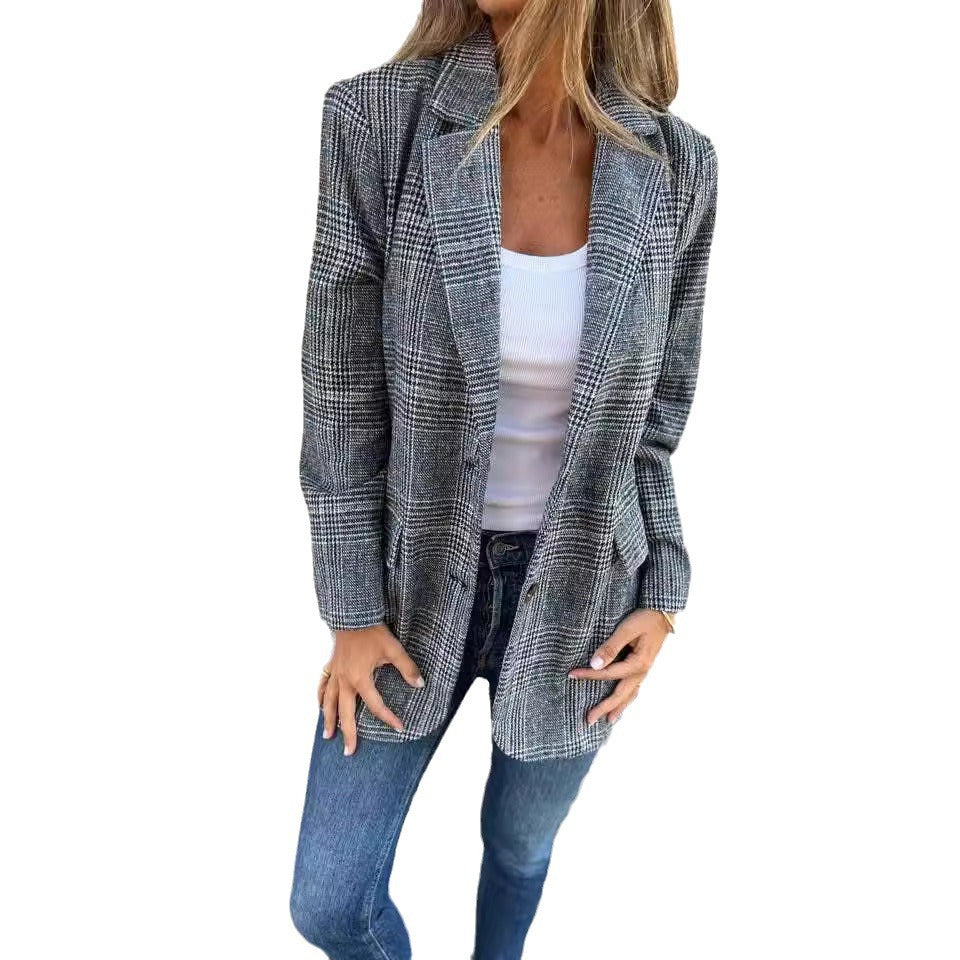 Women's Elegant Casual Fashion Retro Lapel Blazers