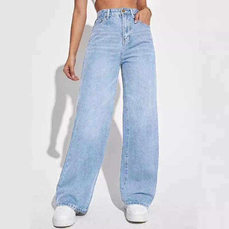 Women's High Waist Slim Denim Trousers Jeans