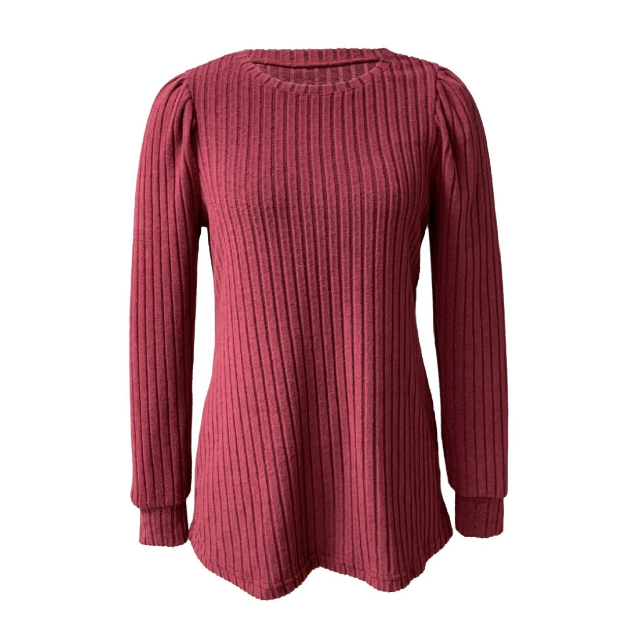 Women's Fashion Round Neck Puff Sleeve Loose Knitwear