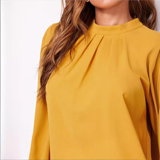 Women's Chiffon Shirt With Small Stand Collar Blouses