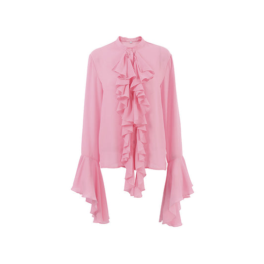 Women's Chiffon Design Sense Flared Sleeves Ruffled Blouses