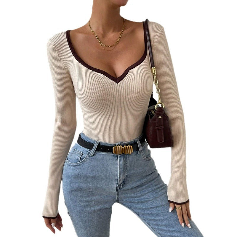 Women's Temperament Knitted Bottoming Slim Sexy Solid Sweaters