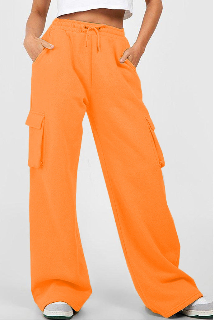 New Pure Color Drawstring Exercise Casual Pants