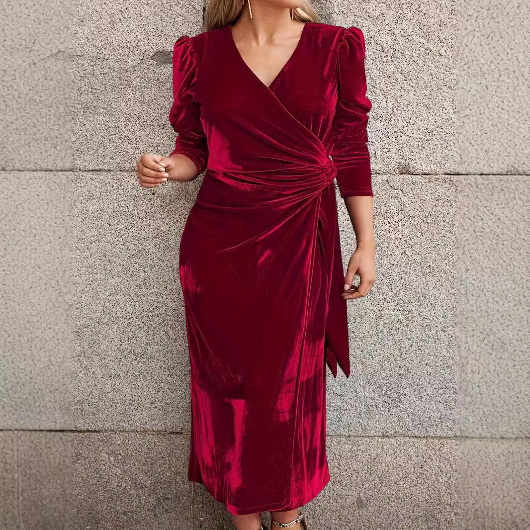 Women's Elegant Casual Fashion Solid Color Long Dresses