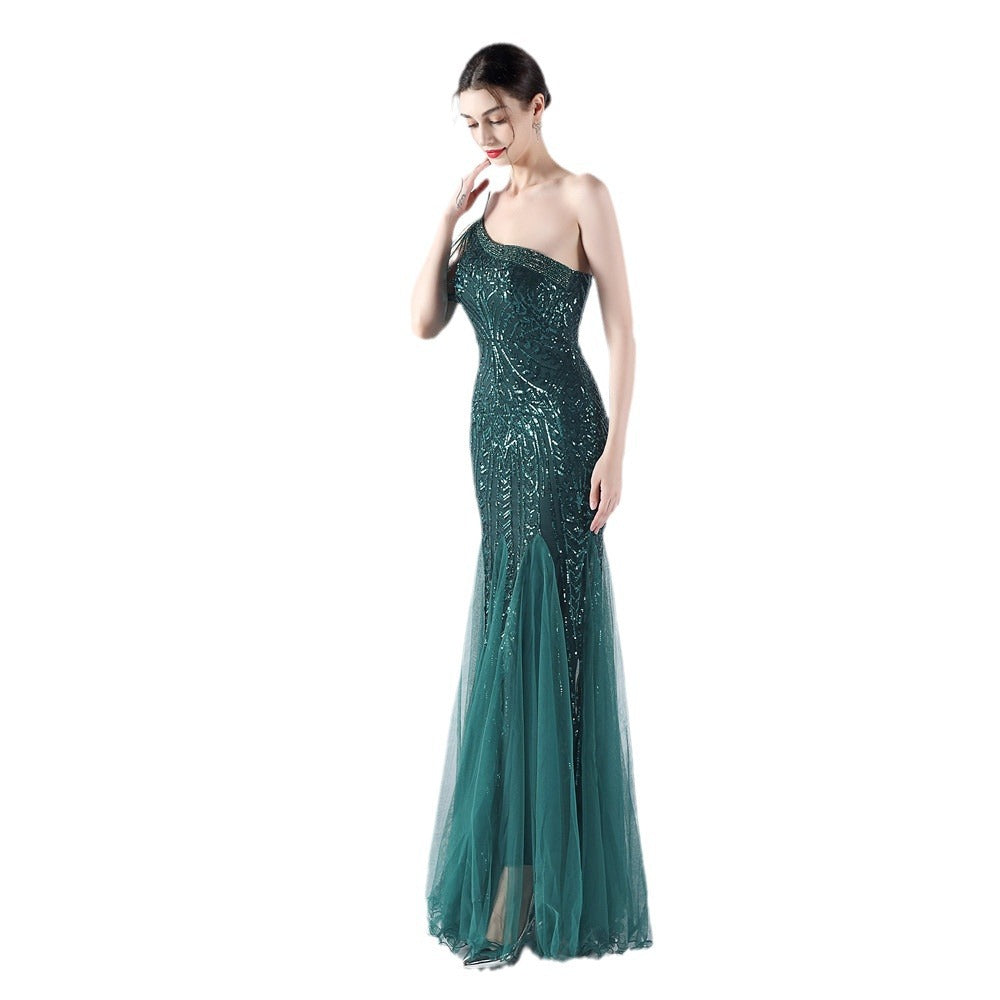 Dress Craft Bead Positioning Flower Sequin Evening Dresses