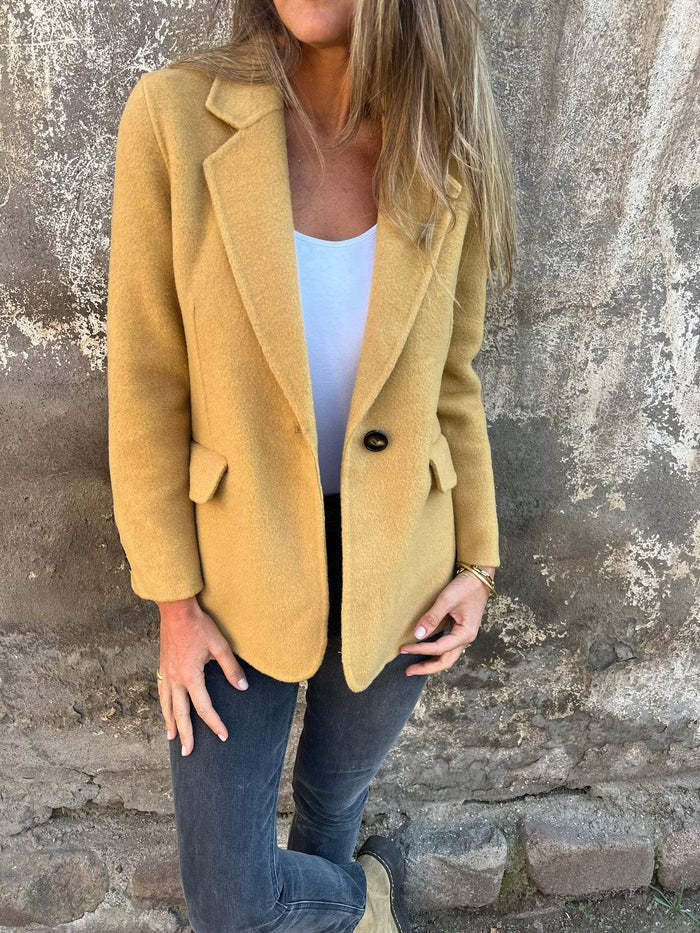 Glamorous Casual Button Solid Color Wool Coats