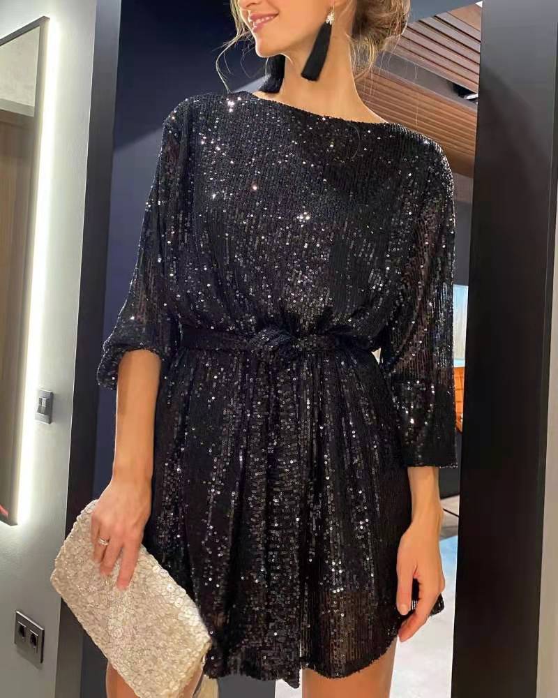 Party Fashionable Sequins Sequin Color Dress Dresses