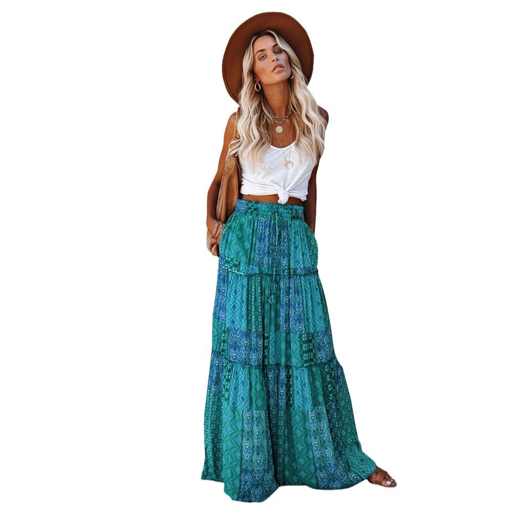 Style Loose Casual High Waist Long Skirts