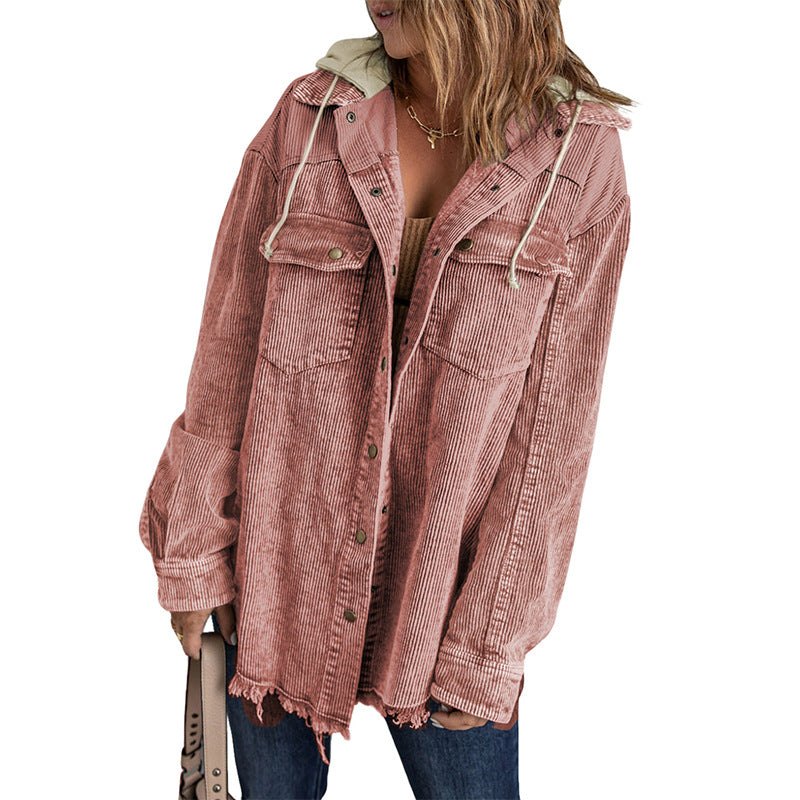 Women's For Color Contrast Patchwork Single-breasted Loose Jackets