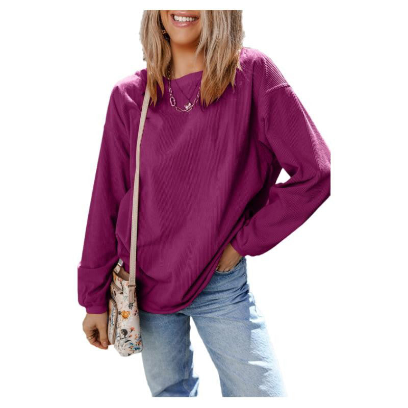 Pull à capuche simple imprimé pour femme, pull long de couleur unie