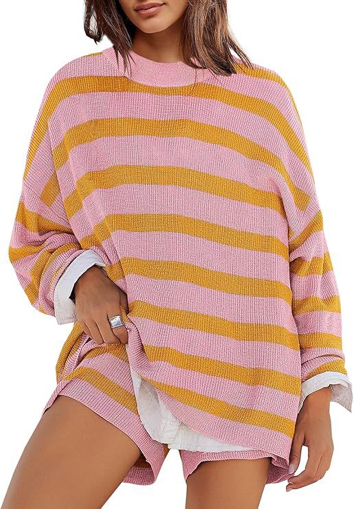 Women's Striped Fashion Casual Long Sleeve Loose Knitwear