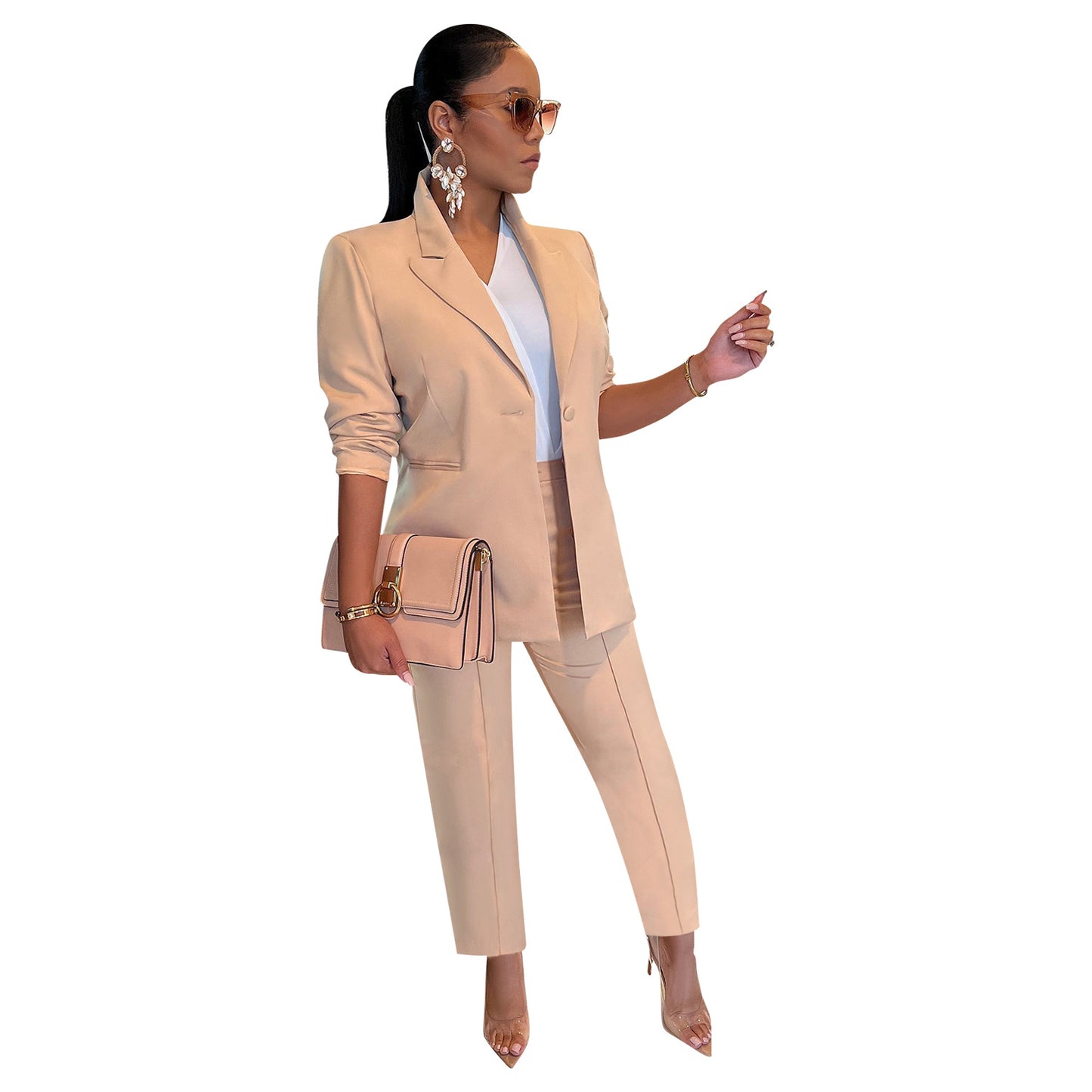 Women's Trousers Two-piece Set Leisure Office Suits