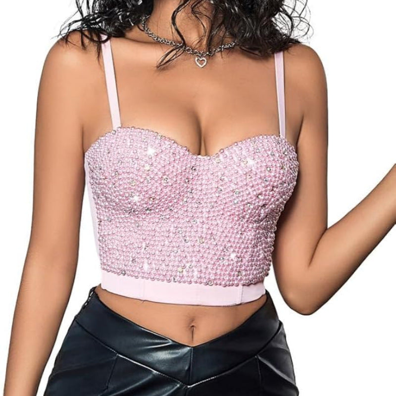 Women's Handmade Studded Brassiere Body Shaping Trendy Costumes