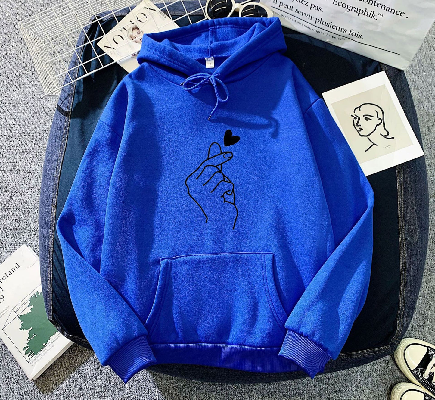 Creative Fleece-lined Hoodie Unisex Wear Loose Sweaters