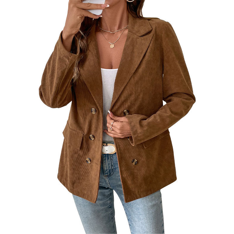 Women's Unique Creative Solid Color Corduroy Blazers