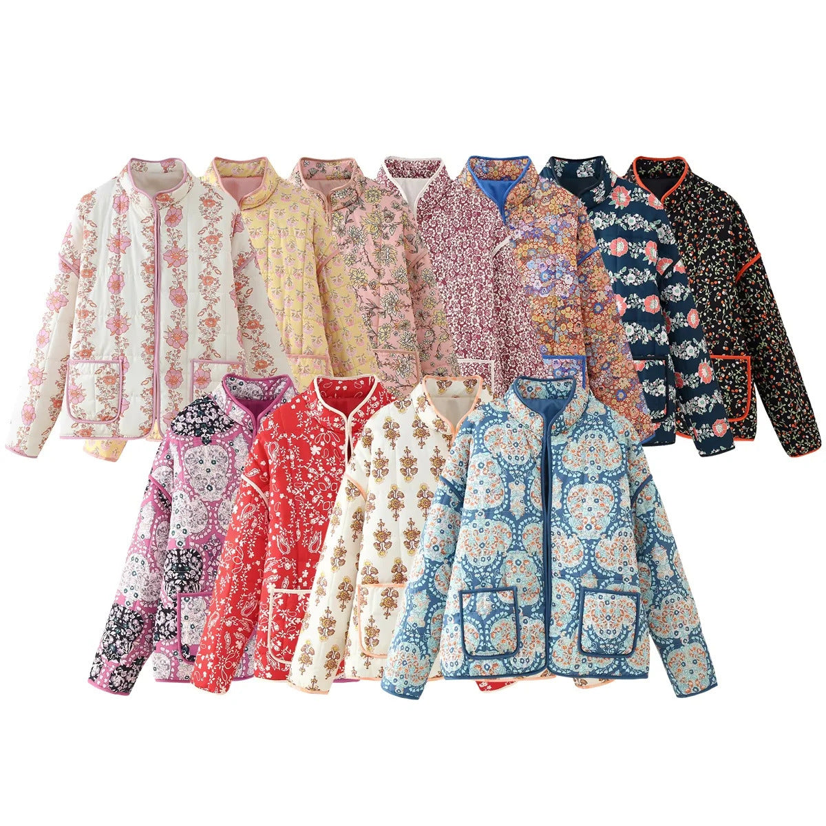 Women's New French Retro Pattern Print Jackets