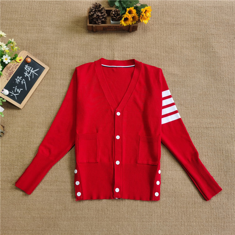 Women's Small Spring Autumn Outerwear Red Knitted Knitwear