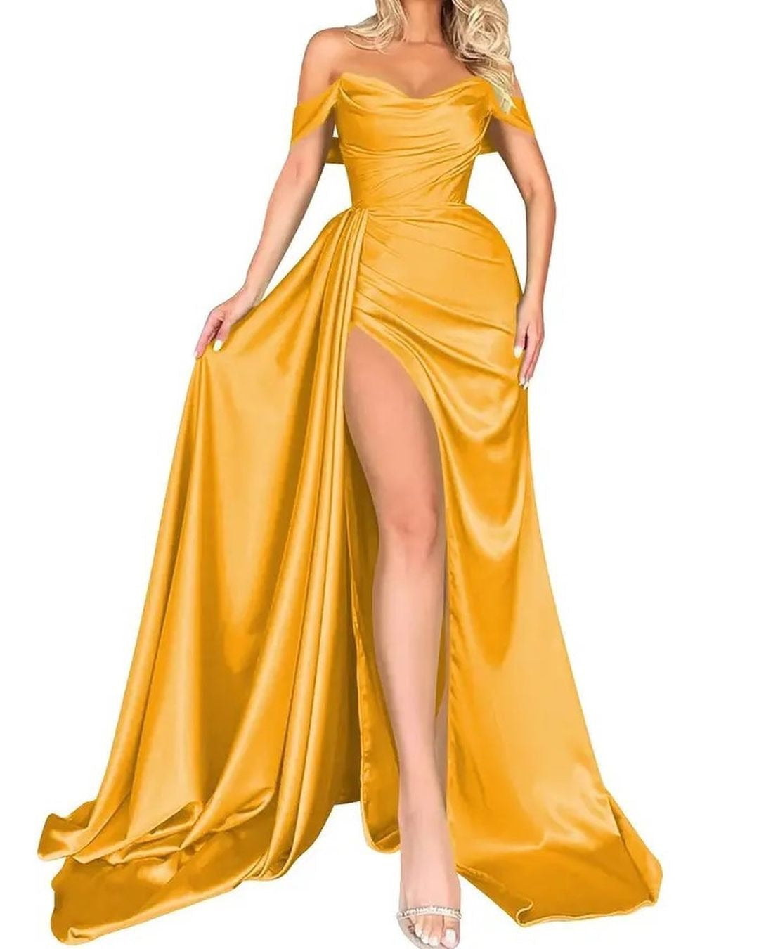 Banquet High Slit Sexy Host Slimming Evening Dresses