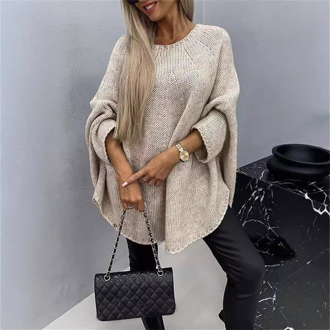 Women's Autumn Cape Poncho Fashionable Knitted Shawl Sweaters