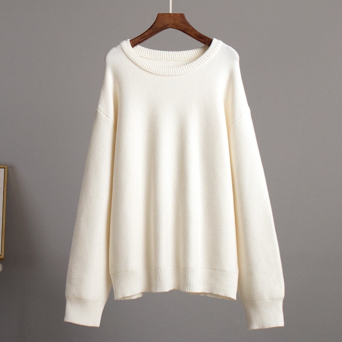 Round Neck Knitted Simple Graceful Lazy Sweaters