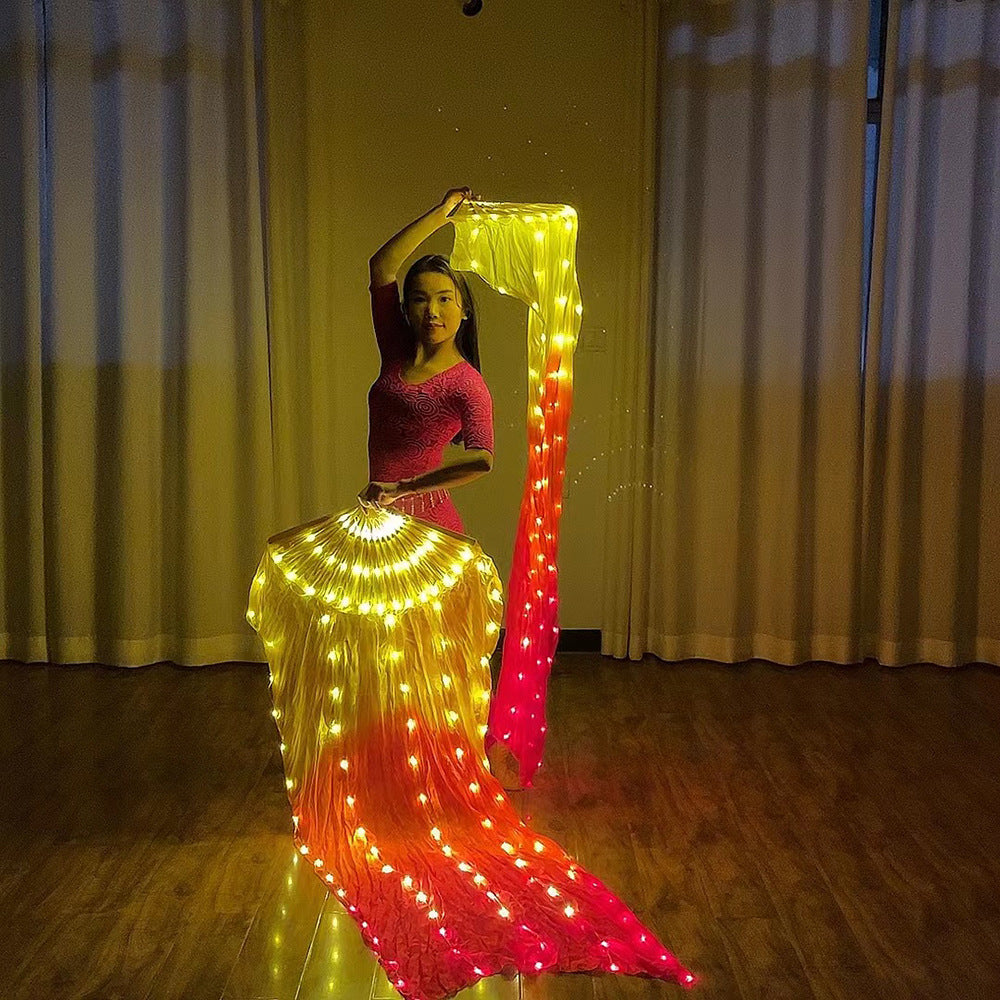 Luminous Fan Reddish Yellow Gradient Color Cord Lighting Costumes