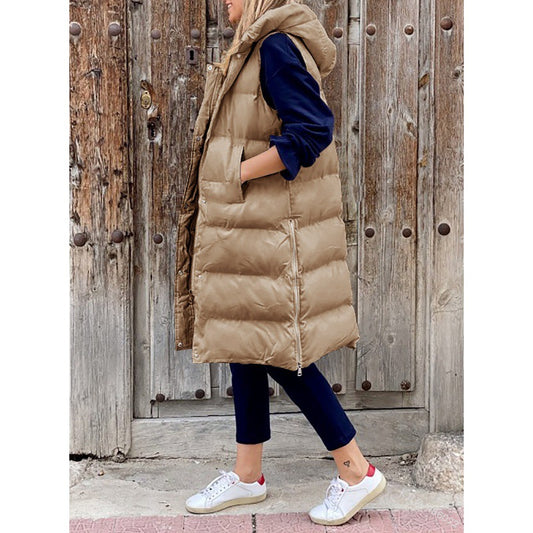 Color Hooded Long Cotton Casual Fashion Coats