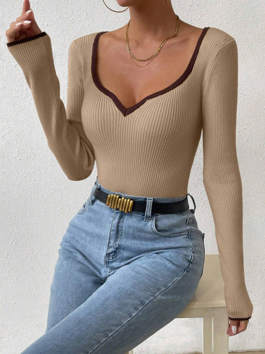 Women's Temperament Knitted Bottoming Slim Sexy Solid Sweaters