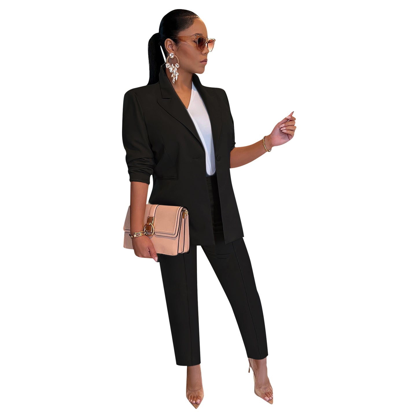 Women's Trousers Two-piece Set Leisure Office Suits