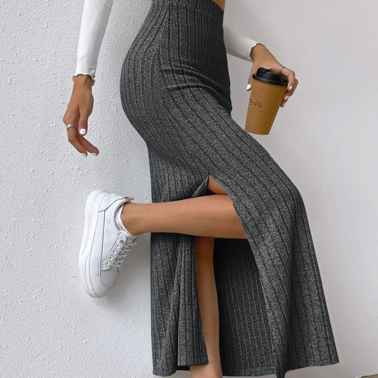 Women's High Waist Side Slim Fit Slit Skirts