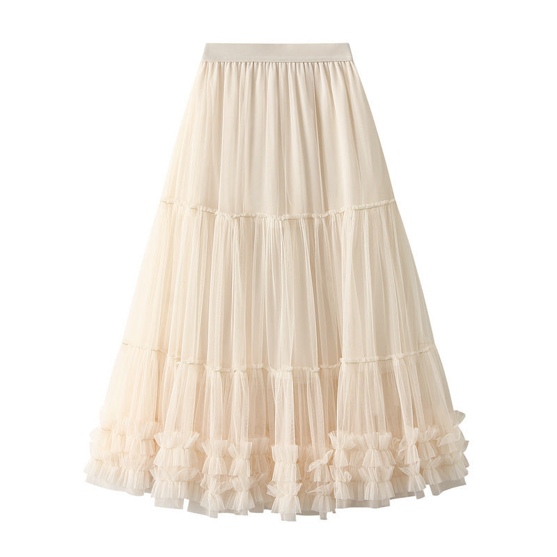 Big Swing Puffy Fairy Gauze Korean Style High Skirts