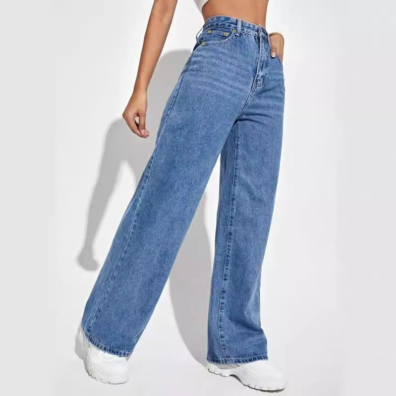 Women's High Waist Slim Denim Trousers Jeans