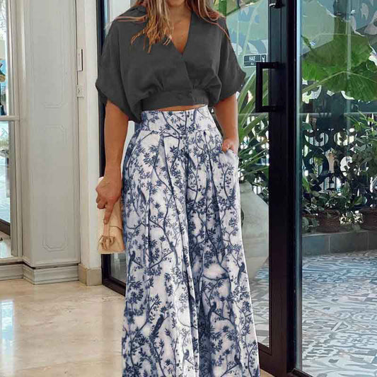 Women's Summer Shirt Trousers Fashion Casual Set Shorts