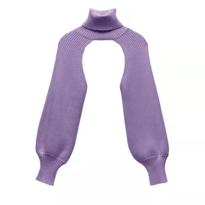 Women's Lantern Sleeve Turtleneck Woolen Oversleeve Solid Sweaters