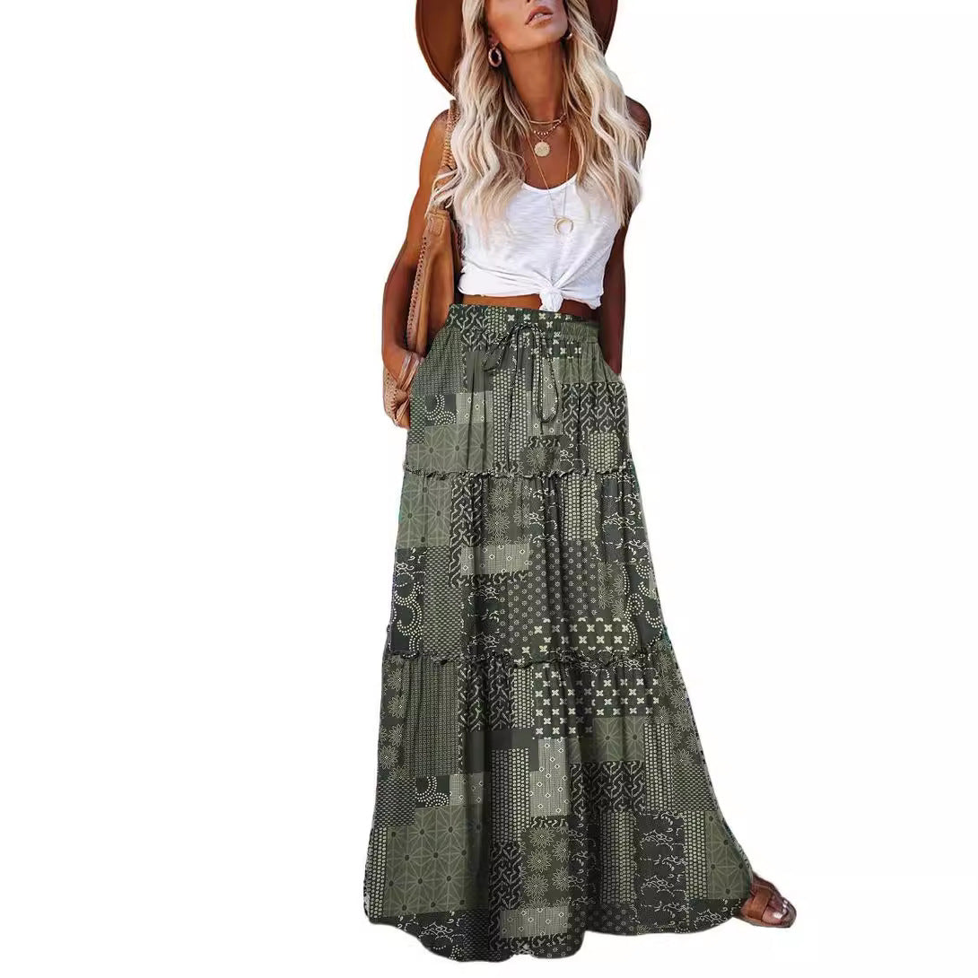 Style Loose Casual High Waist Long Skirts