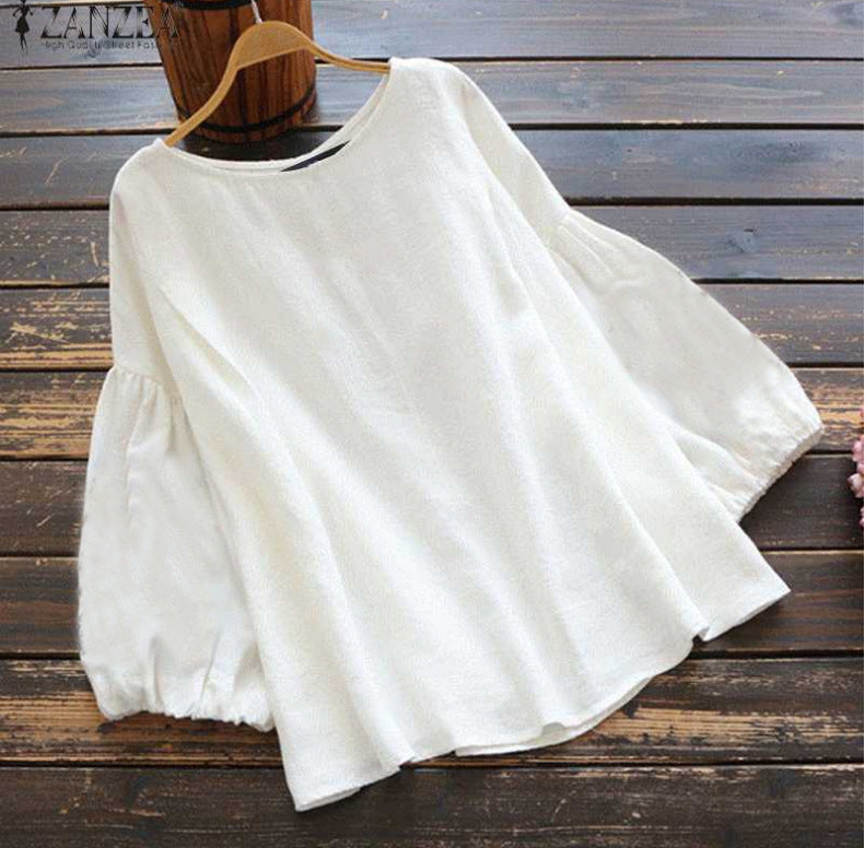 Women's Sweet Lantern Sleeve Loose Leisure Slimming Blouses