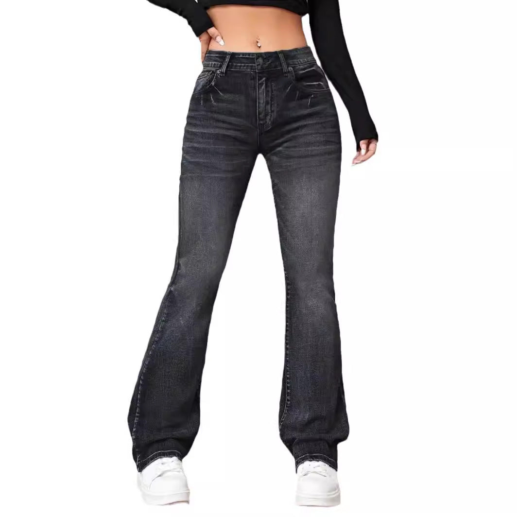 Women's Fashion High Waist Loose Slimming Trousers Jeans