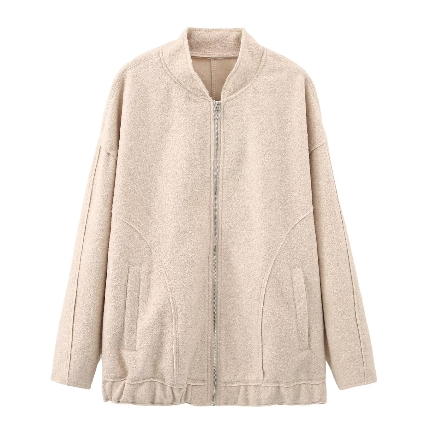 Women's Versatile Spring Large Pocket Bomber Coats