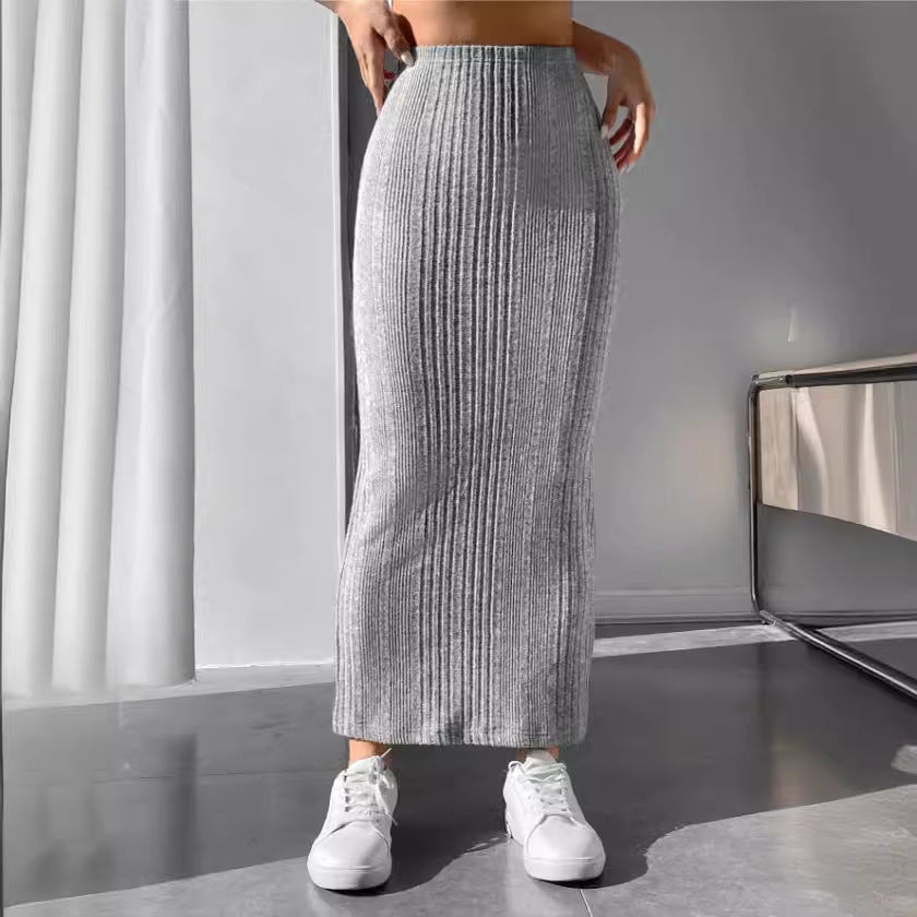 Women's Autumn Wear Casual Slim Irregular Striped Skirts