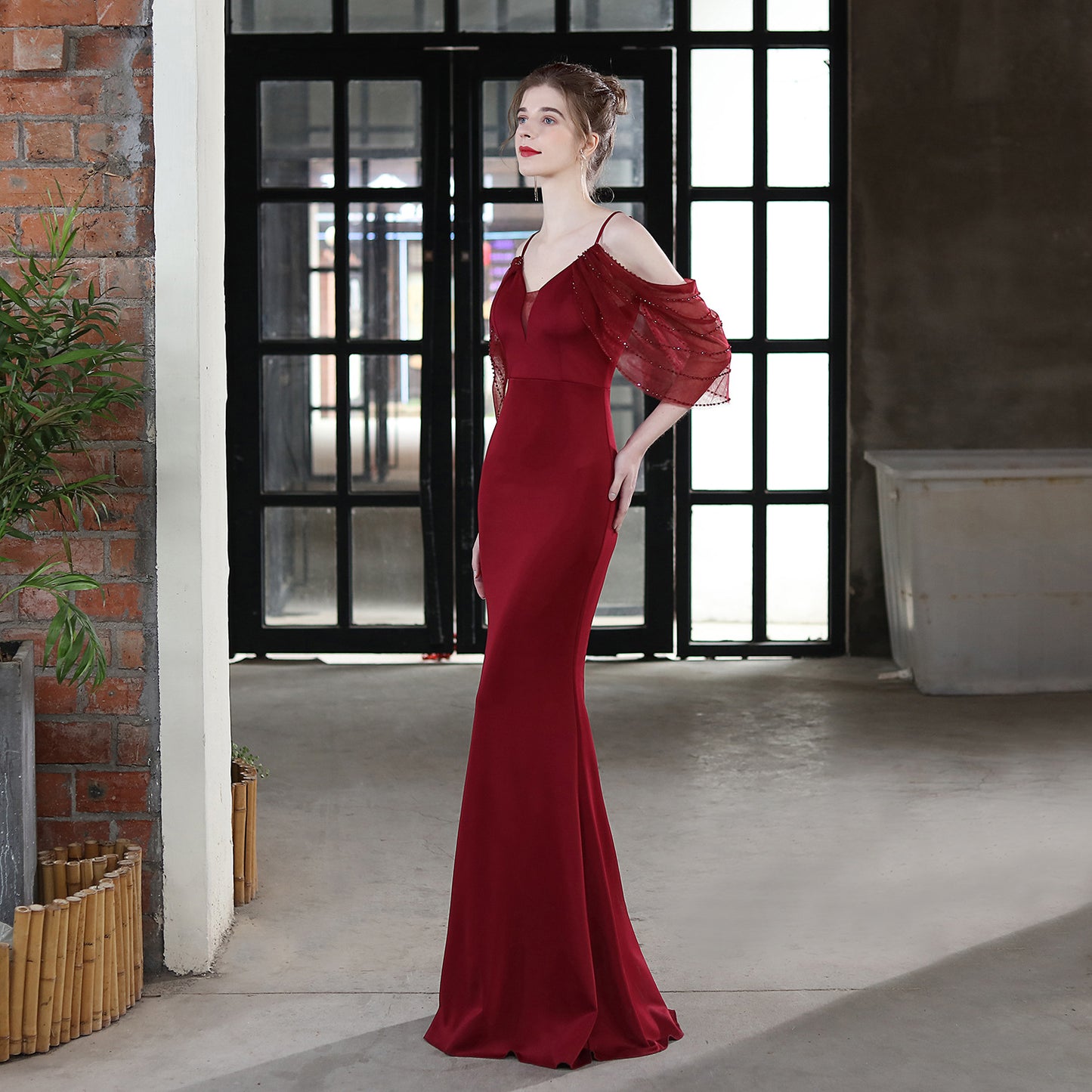 Bride Long Sling Appreciation Dinner Fishtail Evening Dresses