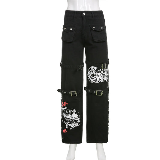 Fashion Cool Style Early Autumn Design Printed Jeans