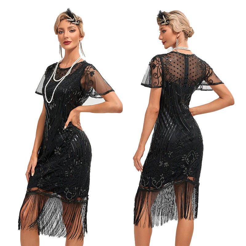 Dance Party Embroidery Tassel Dress Cocktail Evening Dresses