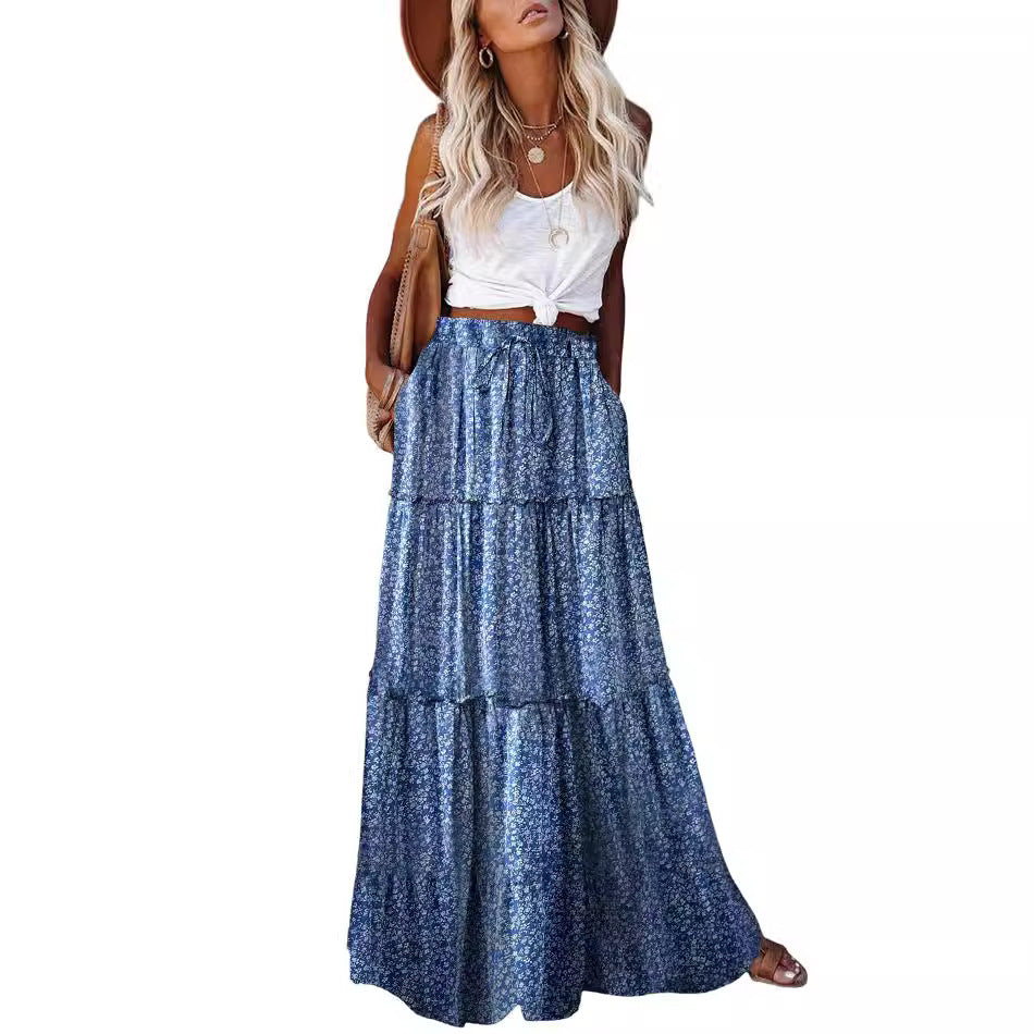 Style Loose Casual High Waist Long Skirts