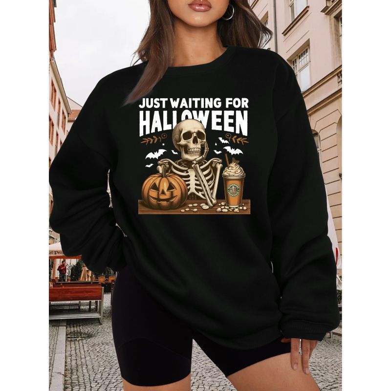 Women's Round Neck Long Sleeve Printed Letter Sweaters