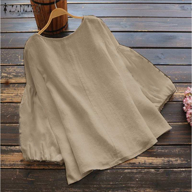 Women's Sweet Lantern Sleeve Loose Leisure Slimming Blouses