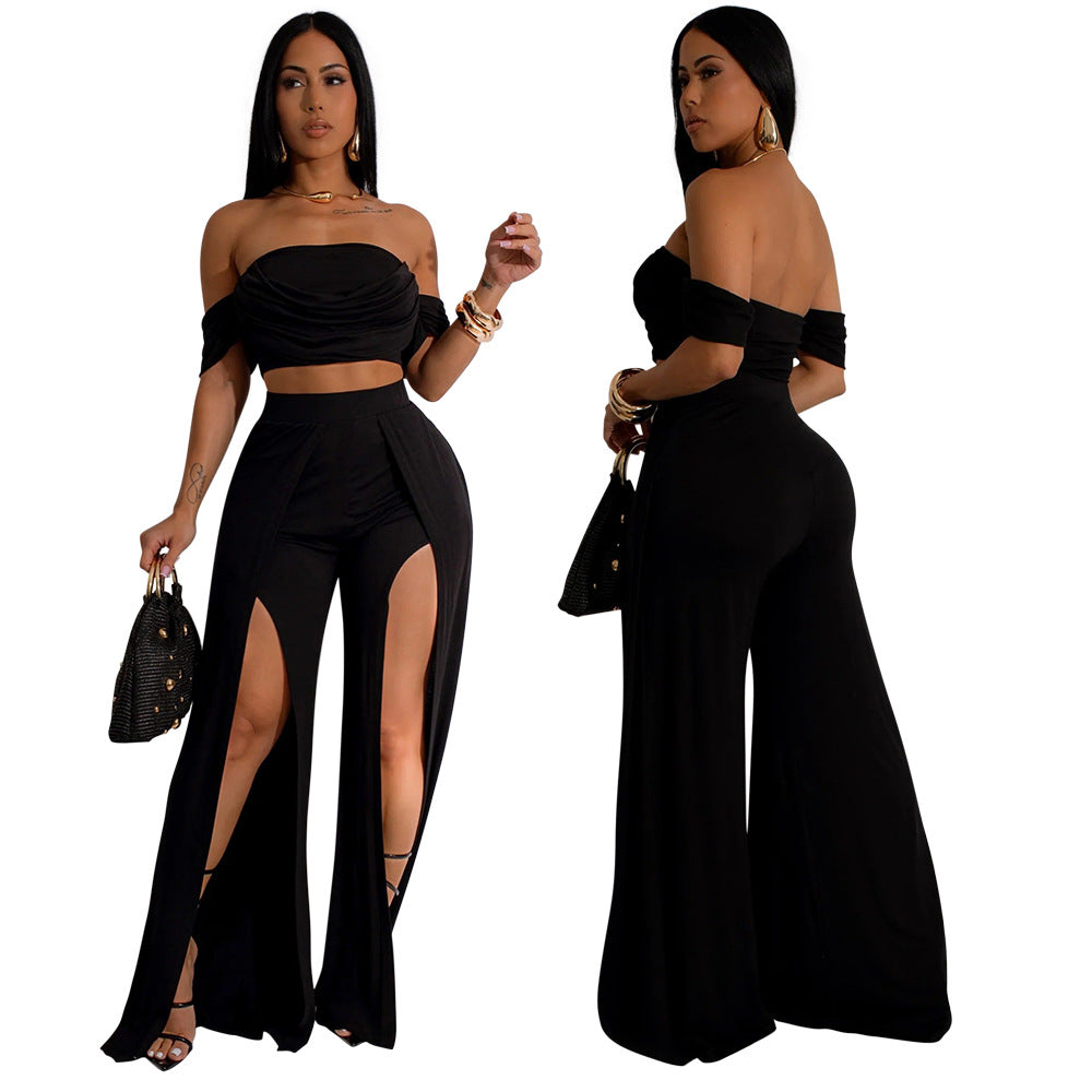 Women's Fashion Wear Casual Tube Split Wide Suits