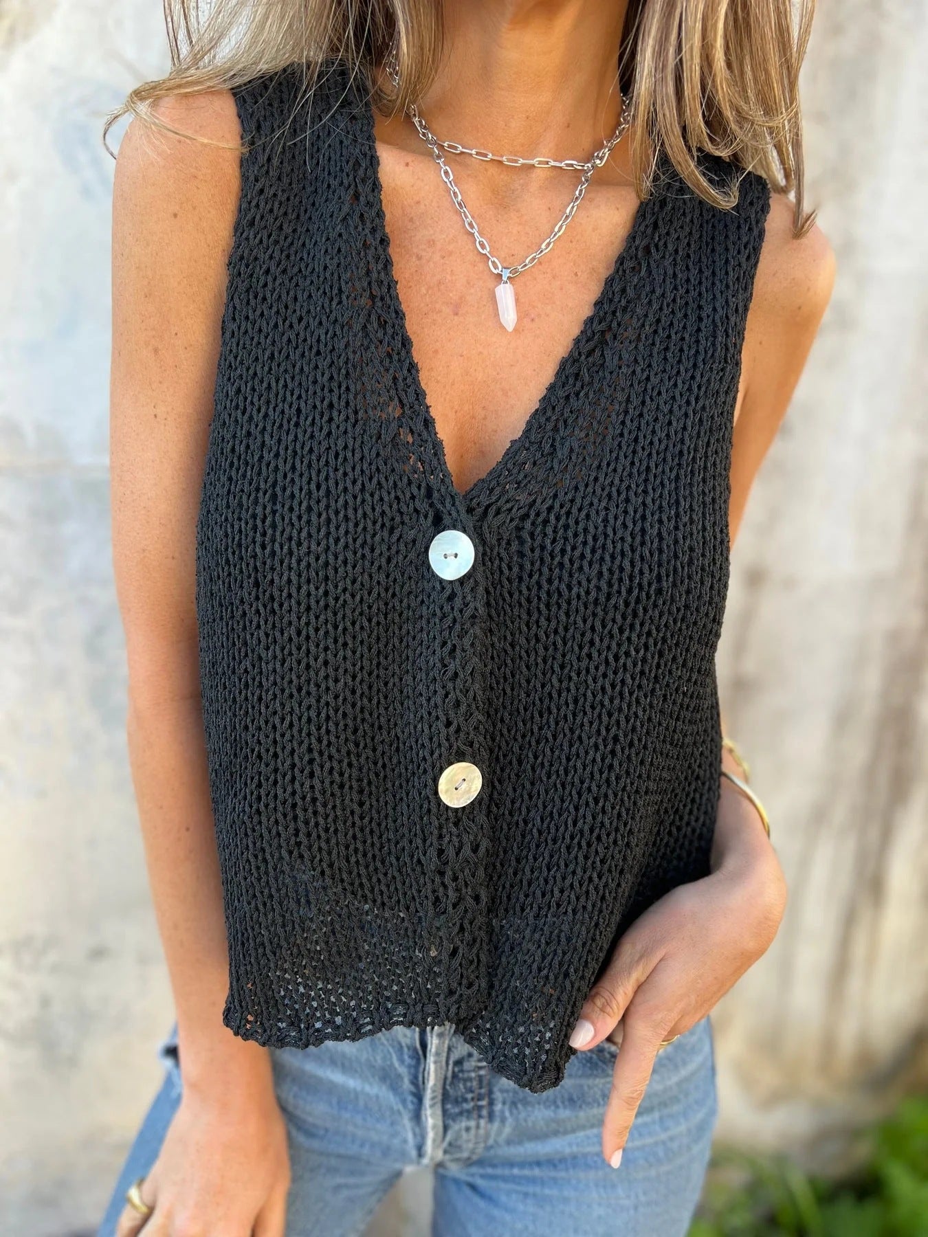 Women's Classic Trendy Summer Single-breasted Knitted Knitwear