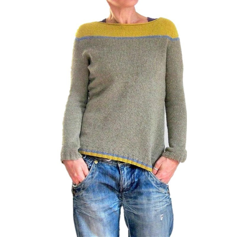 Women's Round Neck Multicolor Loose Fashion Pullover Sweaters