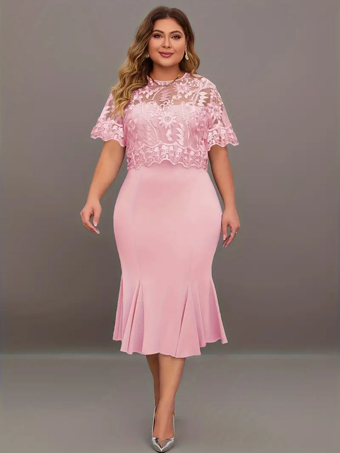 Embroidered Stitching Dress Slim Fit Slimming Dresses