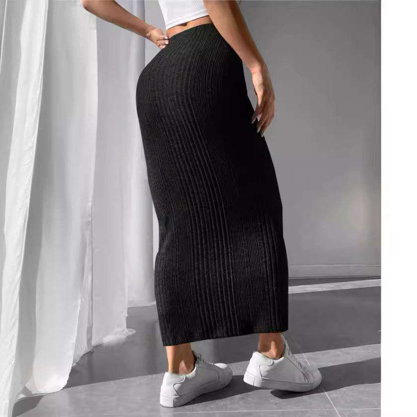 Women's Autumn Wear Casual Slim Irregular Striped Skirts