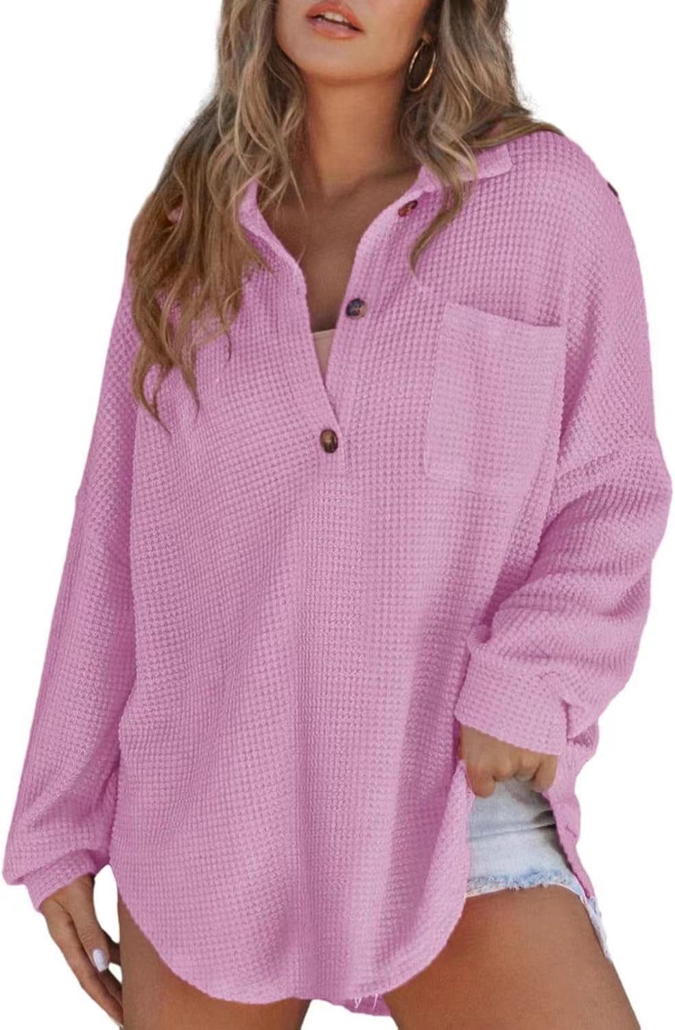 Women's Classic Cool Charming Waffle Knit Knitwear